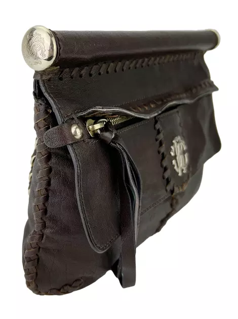 Clutch Roberto Cavalli Couro Marrom