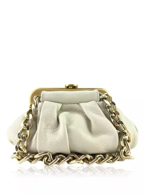 Clutch Tufi Duek Couro Bege