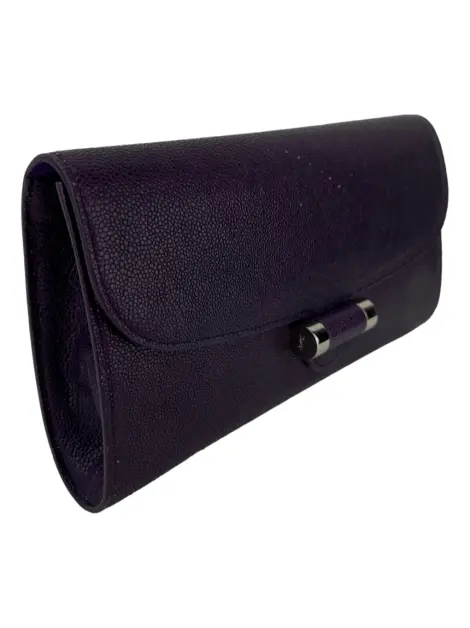 Clutch Yves Saint Laurent Muse Couro Roxo