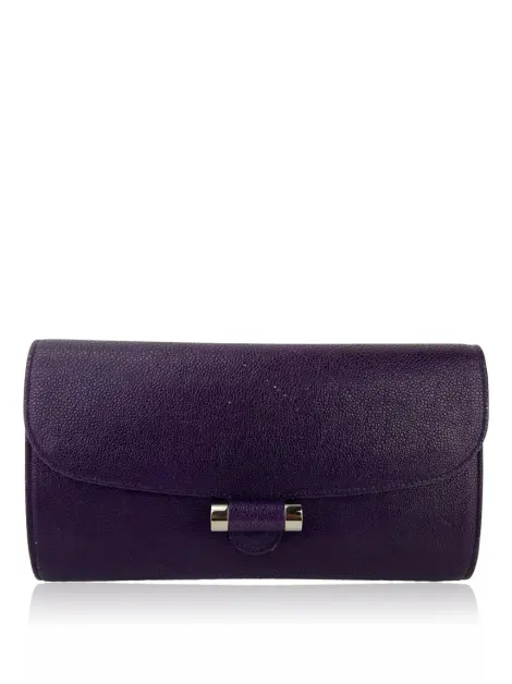 Clutch Yves Saint Laurent Muse Couro Roxo