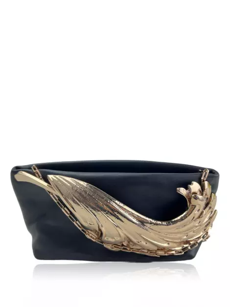 Clutch Zimmermann Couro Preta