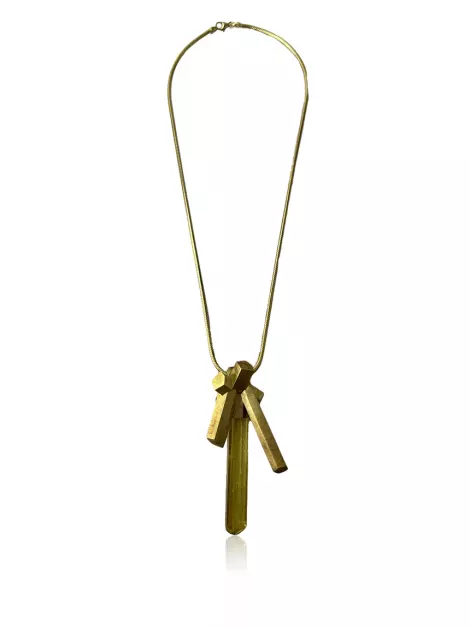 Colar Antonio Bernardo Pedras Dourado