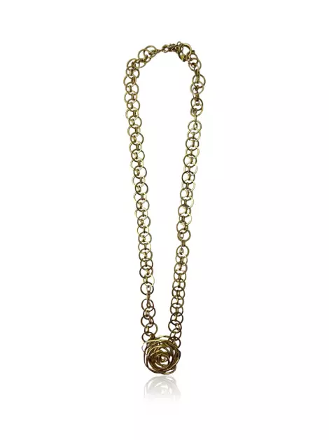 Colar Christian Dior Chain Flower Dourado