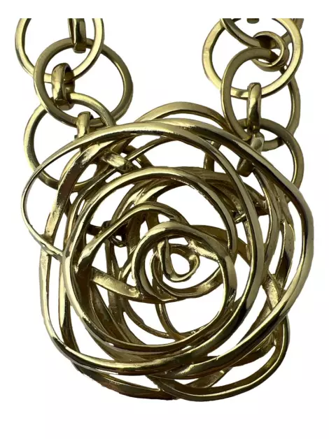 Colar Christian Dior Chain Flower Dourado