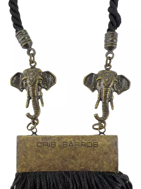 Colar Cris Barros Elefante Preto