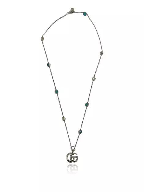 Colar Gucci Double G Mother OF Pearl Azul