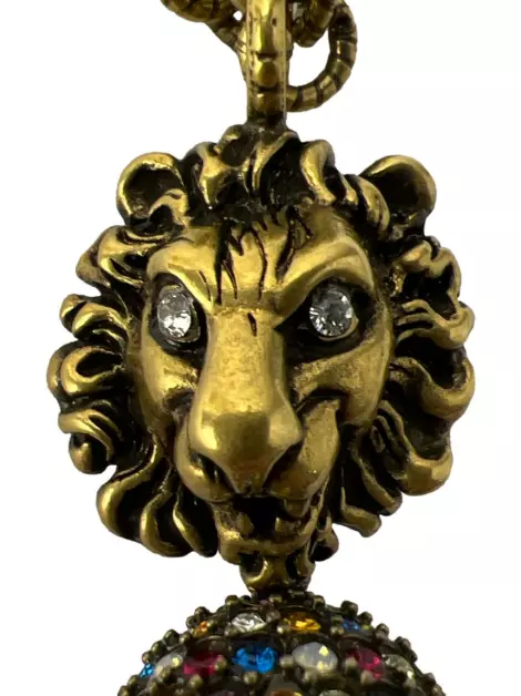 Colar Gucci Leão Dourado Envelhecido