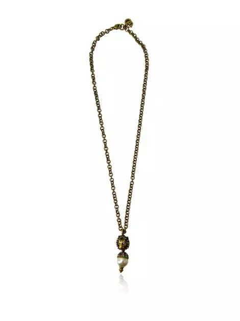 Colar Gucci Leão Dourado Envelhecido