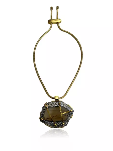 Colar Lanvin Pedra Dourado