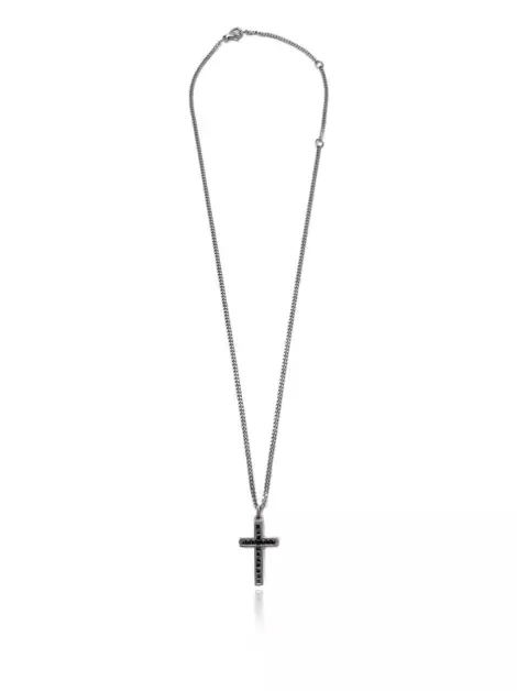 Colar Swarovski Cruz Prateado