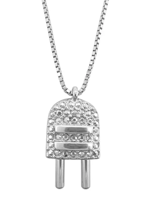Colar Swarovski Pingente Cristal Prateado