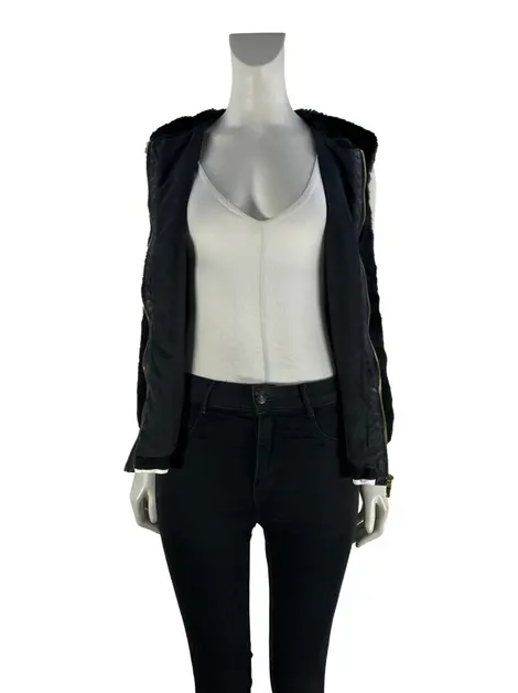 Colete Anselmi Faux Fur Preto