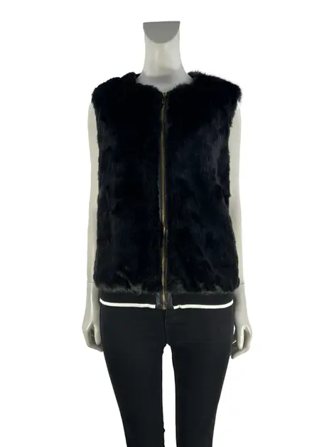 Colete Anselmi Faux Fur Preto