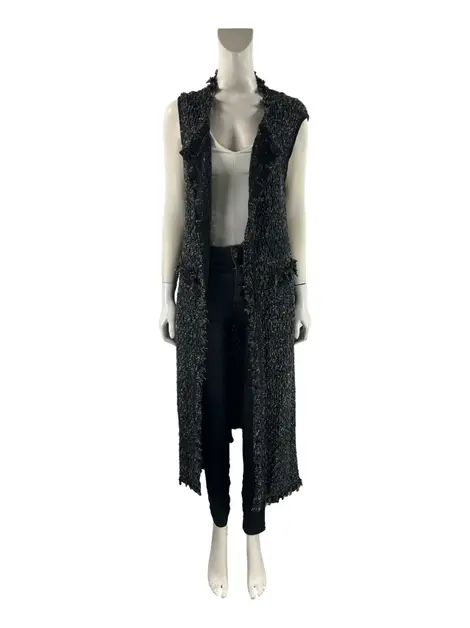 Colete Cecilia Prado Tricot Preto Metalizado