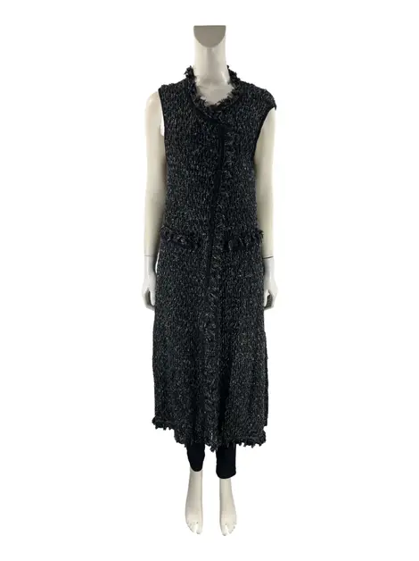 Colete Cecilia Prado Tricot Preto Metalizado
