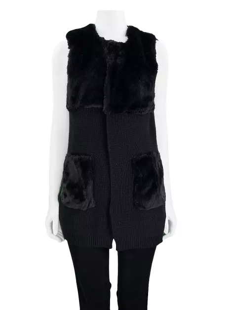 Colete Mayara Sansana Tricot Preto