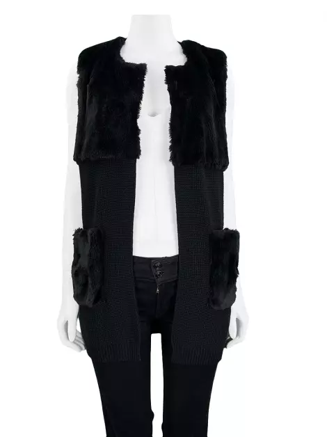 Colete Mayara Sansana Tricot Preto