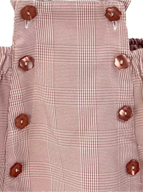 Conjunto Paola Bimbi Xadrez Rosa