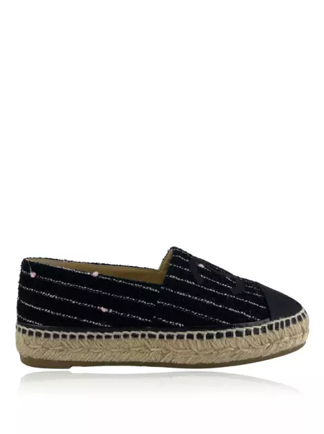 Espadrille Chanel Tweed Preto