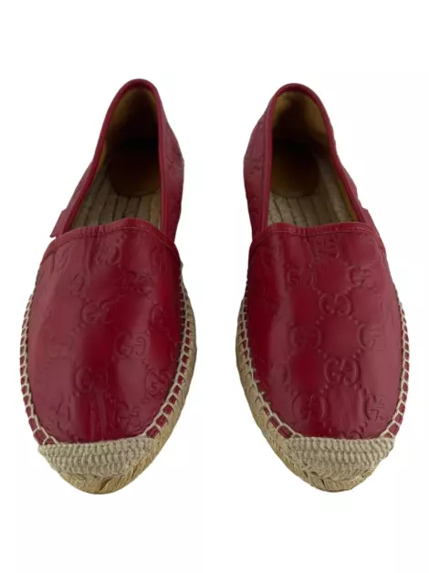 Espadrille Gucci GG Couro Vermelho