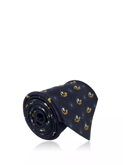 Gravata Bulgari Barcos Azul