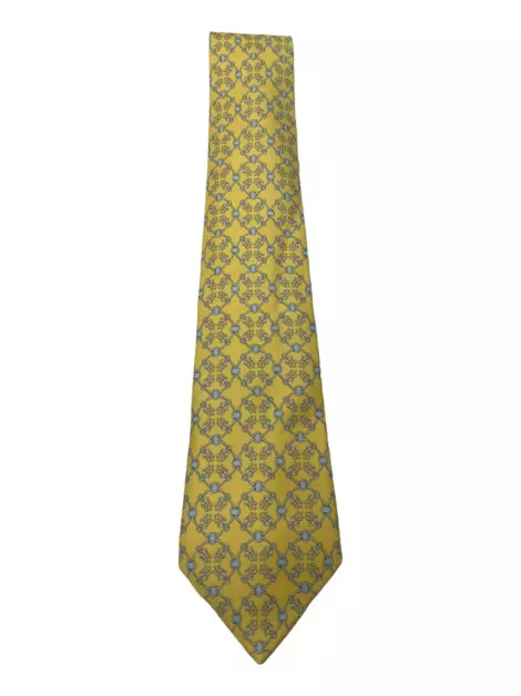 Gravata Hermès Seda Amarela