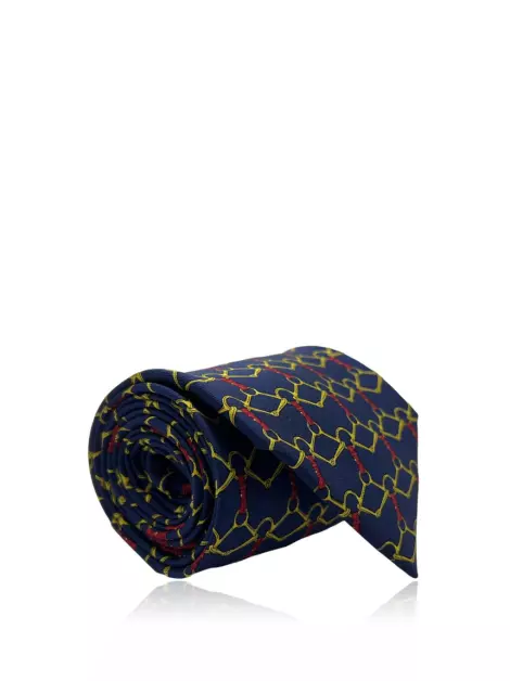 Gravata Hermès Seda Azul