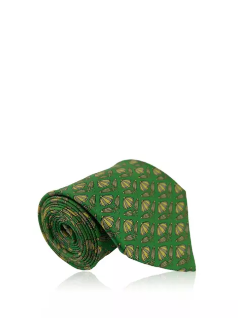 Gravata Hermès Seda Verde
