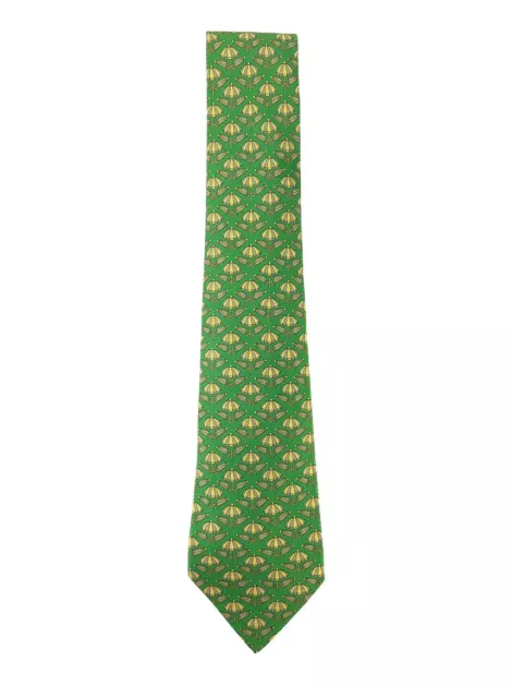 Gravata Hermès Seda Verde
