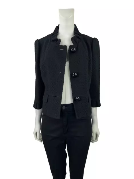 Jaqueta Ann Taylor Lã Tweed Preto