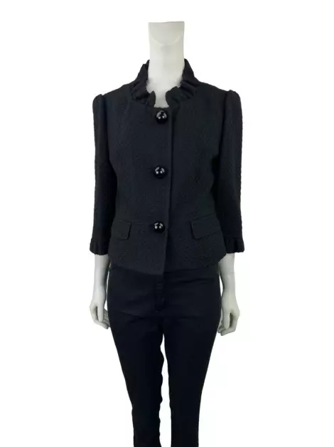 Jaqueta Ann Taylor Lã Tweed Preto