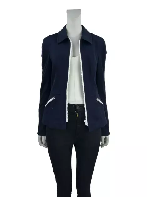 Jaqueta Escada Reta Azul