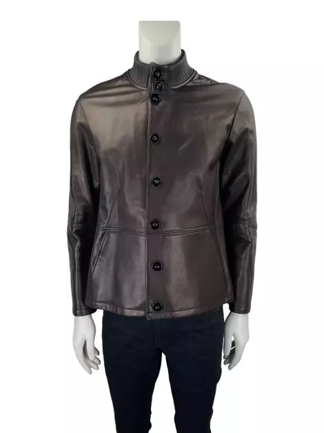 Jaqueta Giorgio Armani Couro Marrom