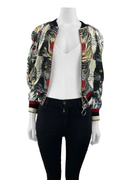 Jaqueta Gucci Bomber Seda Estampada