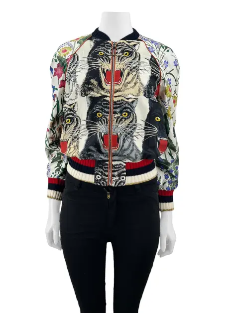 Jaqueta Gucci Bomber Seda Estampada