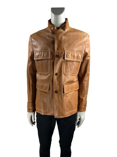Jaqueta Gucci Couro Marrom