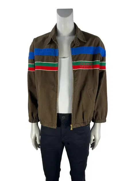 Jaqueta Gucci Web Accent Marrom