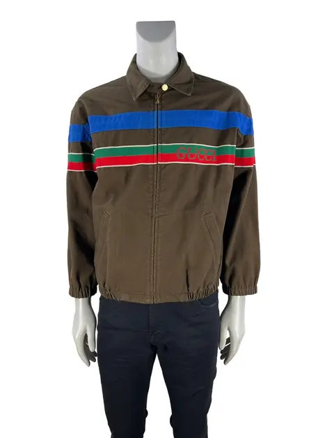 Jaqueta Gucci Web Accent Marrom