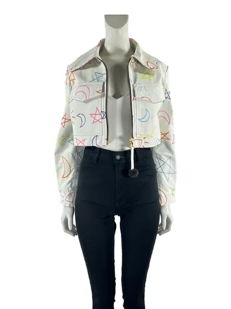 Jaqueta Leather Tee Couro Estampado