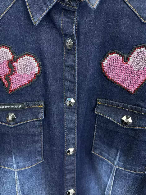 Jaqueta Philipp Plein Junior Jeans Azul