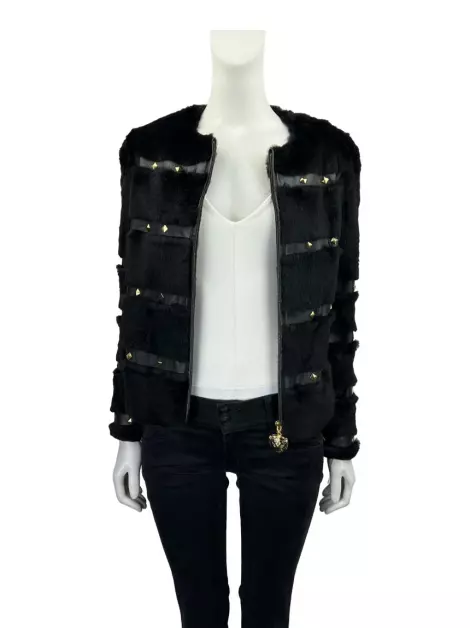 Jaqueta Roberto Cavalli Fur Preta