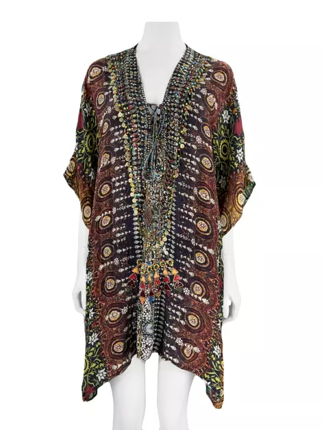 Kaftan Mariana Penteado Bordado Estampado
