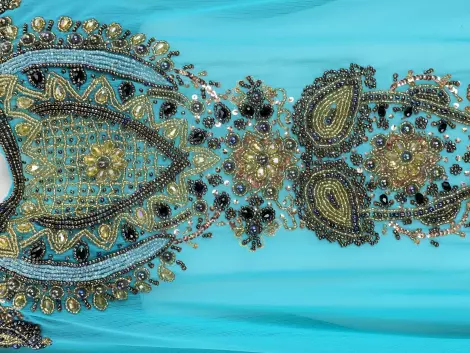 Kaftan Nammos Bordado Azul