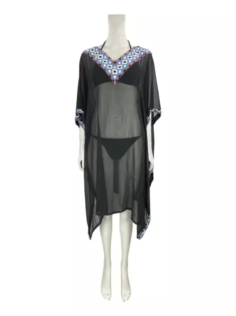 Kaftan Nammos Bordado Preto