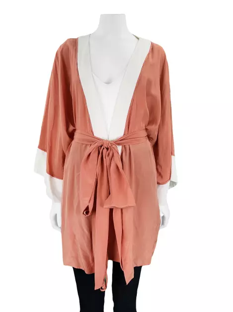 Kimono Adriana Degreas Seda Terracota