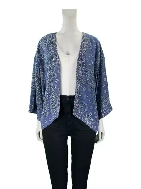 Kimono Cris Barros Estampa Azul