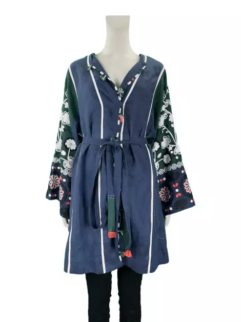 Kimono Eres By Vita Kin Texturizado Azul