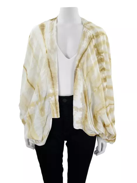 Kimono Etoiles Manga Morcego Tie Dye Amarelo