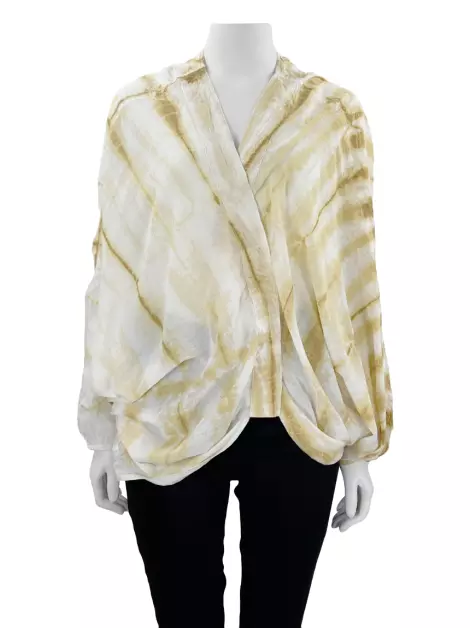 Kimono Etoiles Manga Morcego Tie Dye Amarelo