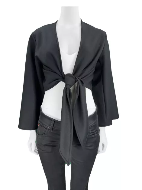 Kimono Paula Raia Amarração Preto